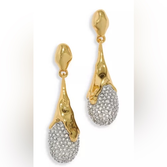 ALEXIS BITTAR • Solanales Drippy Pavé Crystal Teardrop Articulated Drop Earrings - Picture 3 of 14